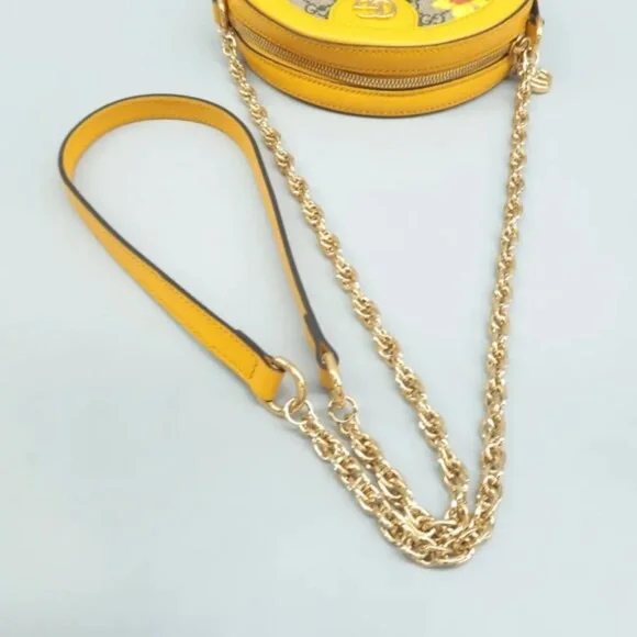 100% Authentic GUCCI Dionysus Yellow&Brown Canvas Shoulder Bag - Picture 8 of 12